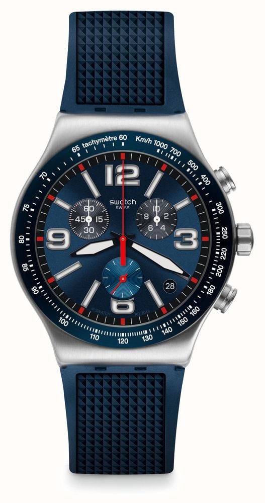 Swatch | New Irony Chrono | Blue Grid Watch | YVS454 - First Class 
