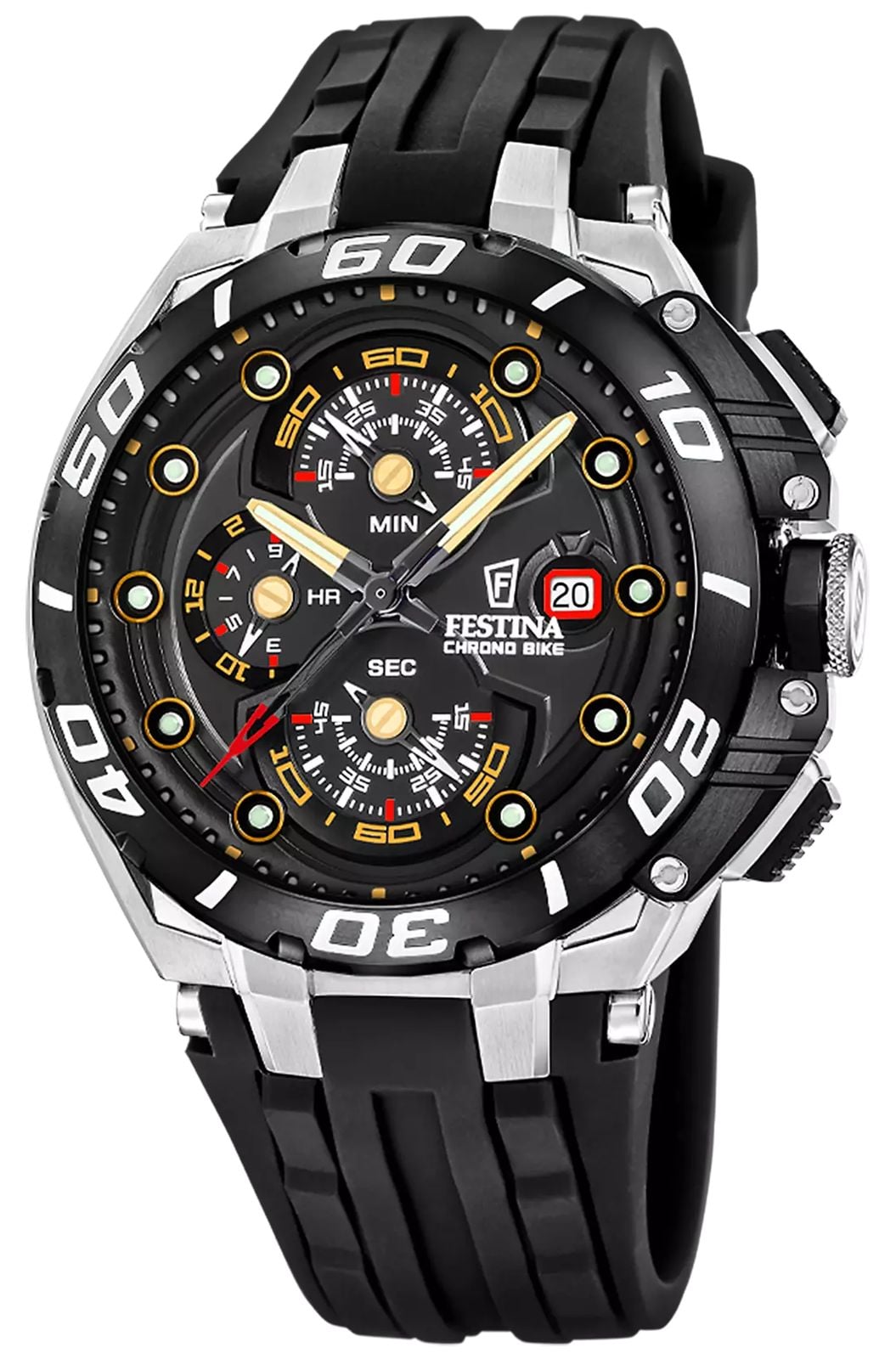 Festina Chrono Bike 2026 46mm Black Dial  Black Rubber Watch
