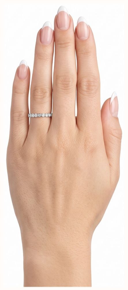 James Moore & Co 0.20ct Round Brilliant Natural Diamond 18ct White Gold Half Eternity Ring J49913 - 备用视图 4