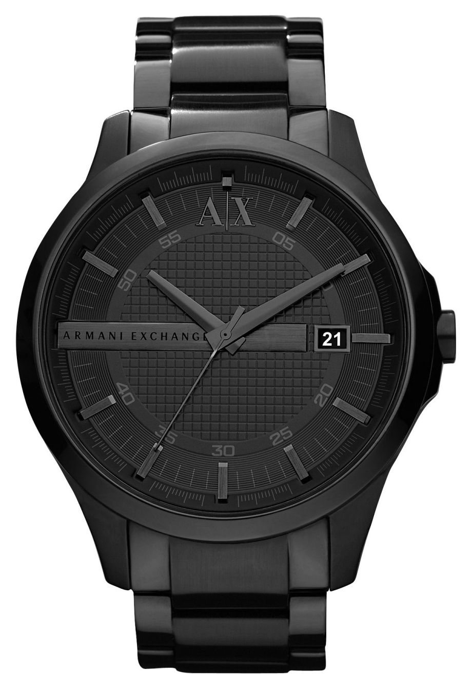 Armani Exchange Herren Schwarz,Schwarz | Schwarzes Strukturiertes Uhr