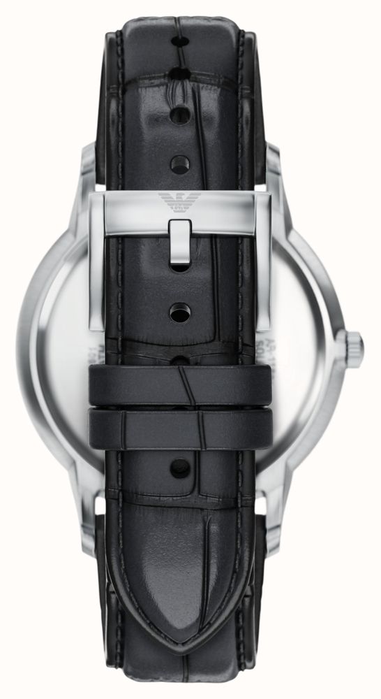 Emporio Armani Three-Hand Quartz (43mm) Black Sunray Dial / Black Leather Strap AR11826 - alternative Ansicht 3