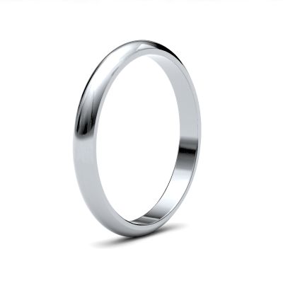James Moore Wedding Ring | 18ct 白金 | 2.5毫米 | 中号 | D 型 | ag_2.5lmd-18w AG_2.5LMD-18W
