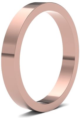 James Moore Wedding Rings | 9ct Rose Gold | 3mm | Medium | Flat | AG_3LMF-9R