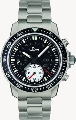 Sinn 613 ST UTC Taucherchronograph (41 mm) schwarzes Zifferblatt / Edelstahl-H-Link-Armband 613.013 H-LINK
