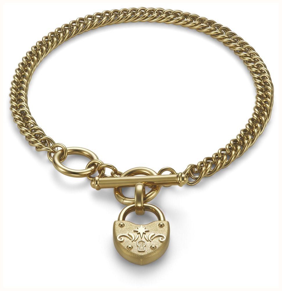 Olivia Burton Lock Heart Gold Plated Toggle Bracelet 24100632 - vista alternativa 2