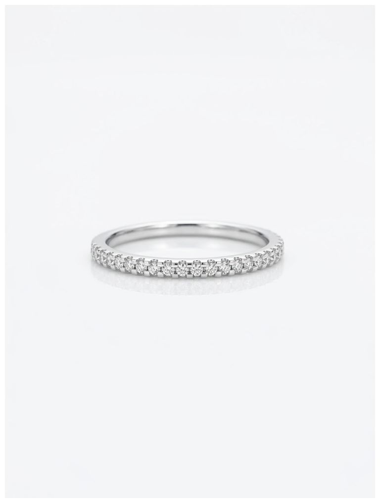 GEMEX 0.15ct Round Brilliant Natural Diamond Platinum Half Jewellery
