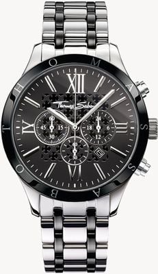 Thomas Sabo Montre homme Rebel Urban cadran noir bracelet en acier inoxydable WA0139-222-203-43