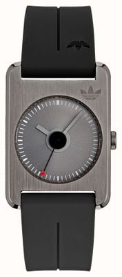 Adidas Retro Pop One Gunmetal (31 mm) Gunmetal-Zifferblatt / schwarzes Gummi AOST23563