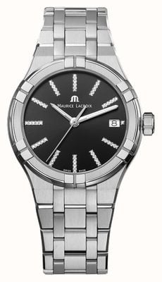 Maurice Lacroix Aikon Quartz Date (35mm) Black Dial / Stainless Steel Bracelet AI1106-SS002-350-1