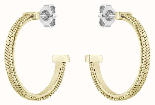 BOSS Jewellery Zia Gold Tone IP Stainless Steel Hoop Earrings 1580483