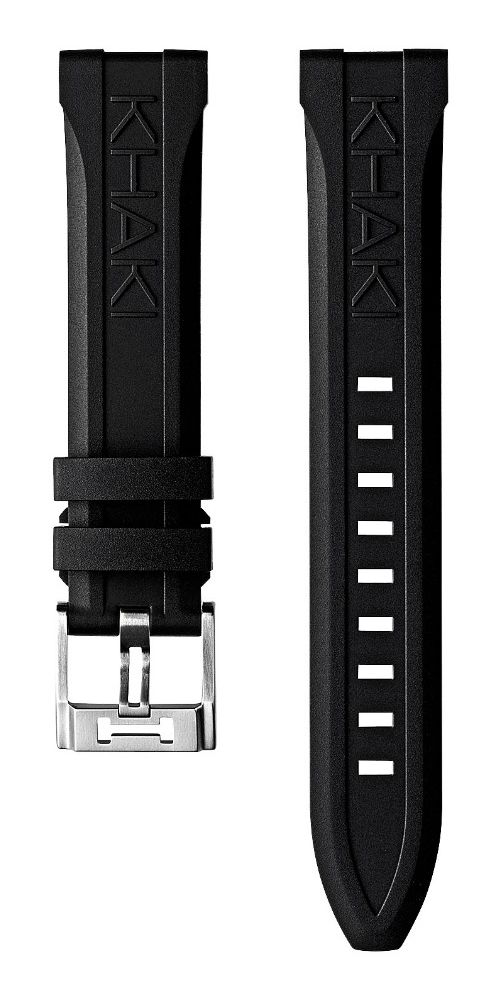 Hamilton Straps Bracelet caoutchouc noir kaki marine - 20 mm montre