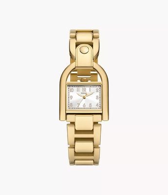 Fossil Harwell 28mm Three-Hand Gold-Tone Stainless Steel Watch ES5527