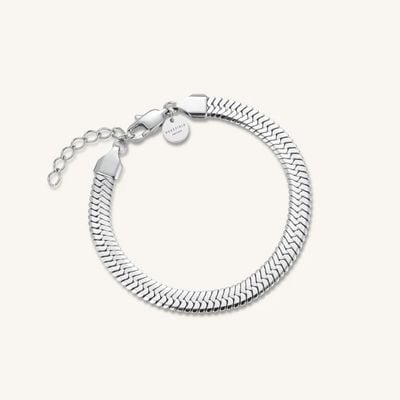 Rosefield Jewellery Ladies Large Snake Silver Bracelet JBLSS-J1190