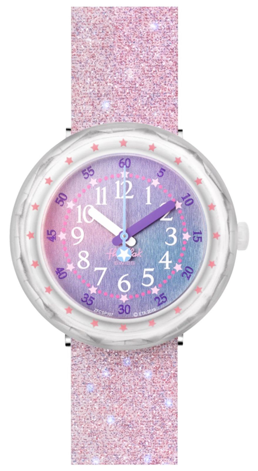 Flik Flak Perlaxus | bracelet en silicone rose pailletÃ© | montre