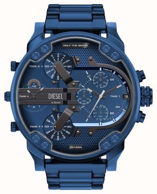 Diesel Mr. Daddy 2.0 Multifunktionsuhr (57 mm), blaues Zifferblatt / blaues PVD-beschichtetes Edelstahlarmband DZ7496