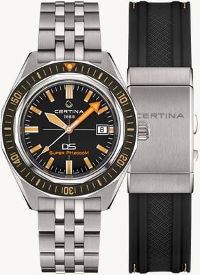 Certina DS Super PH2000M Powermatic 80 (43mm) Black Dial / Titanium Bracelet Watch C0506074405102