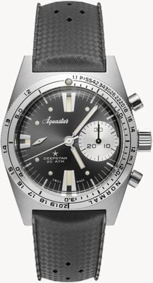 Aquastar Deepstar Automatic Chronograph (39mm) Steel Grey Dial / Grey Tropic Strap DS39-TRO SG