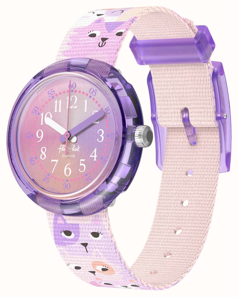 Flik Flak Cutie Kitty (31,85 Mm) Mostrador Rosa Metálico