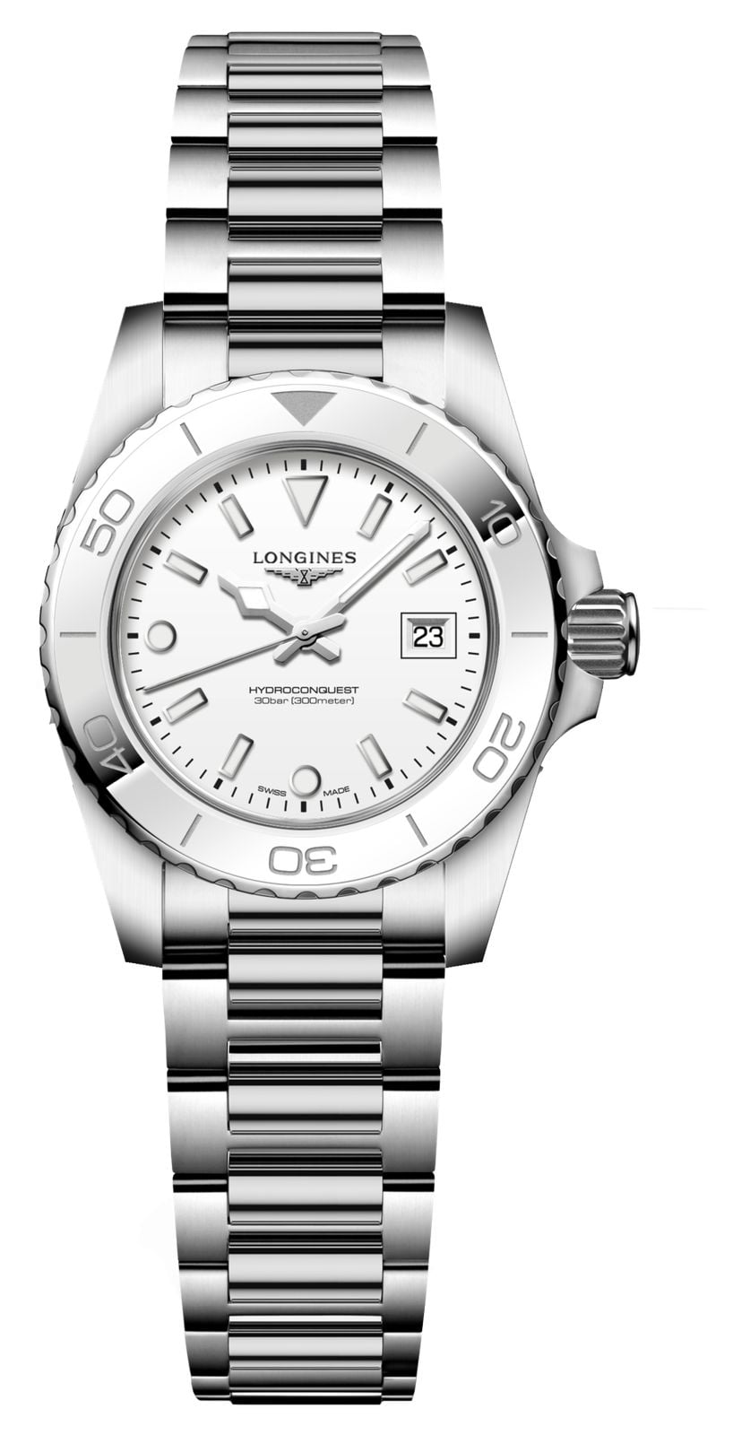 LONGINES Hydroconquest quartz (30 mm) cadran blanc montre