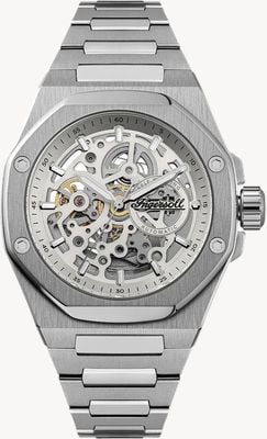 Ingersoll THE FALLER Automatic (43.5mm) Grey Skeleton Dial / Stainless Steel Bracelet I17601