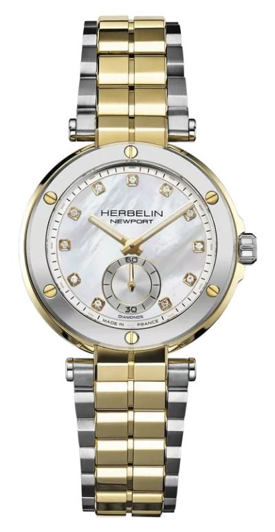 Herbelin Newport Quartz Diamond (35mm) Mother-of-Pearl Dial Watch