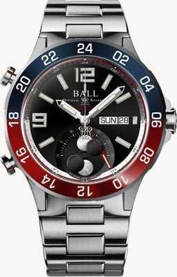 Ball Watch Company Roadmaster Marine GMT Mondphase (42 mm), schwarzes Zifferblatt / Titan- und Edelstahlarmband DG3220A-S1CJ-BK