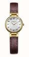 Herbelin Lady H Quartz (26mm) Silver 'Clous de Paris' Guilloché Dial / Burgundy Leather Strap 17512P1N28BU