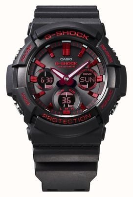 Casio G-Shock | rote Serie entzünden | schwarzes Harzarmband GAW-100BNR-1AER