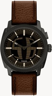 Fossil Machine Big-Tic Dual-Display (41mm) Negative Display Dial / Brown Leather Strap FS6165