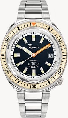 Squale 2001 Sand Automatic Professional Diver (40mm) Black Dial / Steel Openwork Bracelet Watch 2001BEBK.AC
