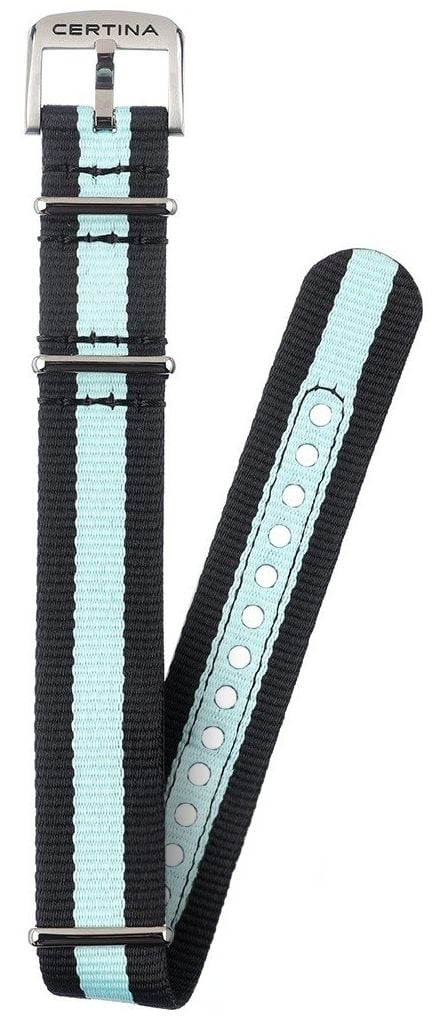 Certina Bracelet textile Ds Action noir/bleu - boucle Ã  montre