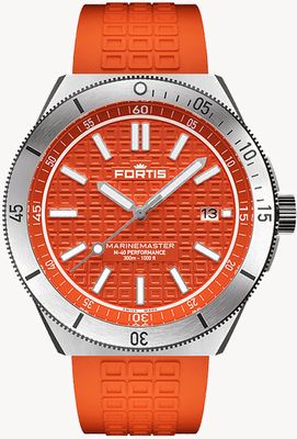 FORTIS Marinemaster M-40 Performance Amber Orange (40mm) Horizon Ultra-flexible Rubber Strap F8120024