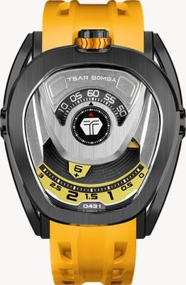 TSAR BOMBA Reactor Series Automatic Interchangeable Set (44mm) Silver & Yellow Dial / Yellow FKM Rubber Strap TB8213A-05(1+2)SET