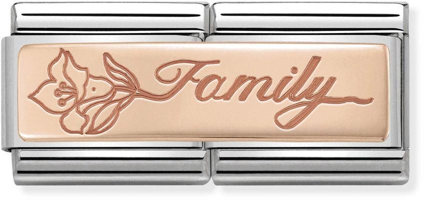 Nomination Classic Family 9ct Rose Gold & Steel Charm 430710/17