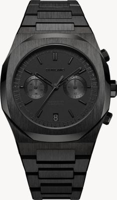 D1 Milano Cronografo Shadow (41.5mm) Matte Black Dial / Black PVD Stainless Steel Bracelet CHBJSH