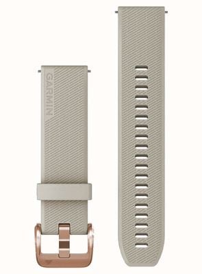 Garmin Band met snelsluiting (20 mm) licht zandkleurige siliconen / roségouden hardware - alleen band 010-13114-02