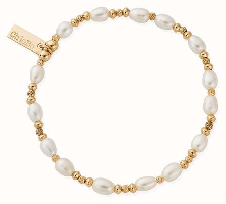 ChloBo Sparkle Pearl Bracelet - Gold Plated GBSPFB