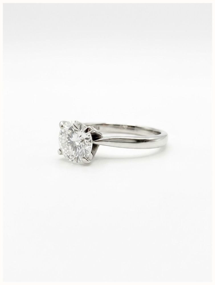 Platinum 1.00ct Rbc Diamond E Si2 Xxx N 4 Claw Plat Mount J11854 - 备用视图 2