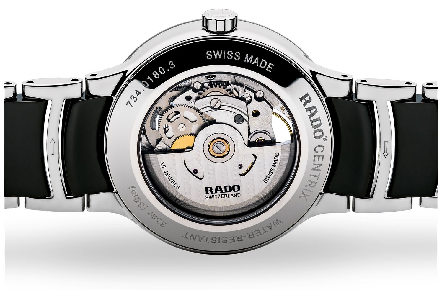 RADO Centrix Open Heart Automatic 38mm Black Dial Black High Tech Ceramic Stainless Steel R30178152 James Moore Co. Jewellers of Distinction Since 1997 in Kenilworth Warwickshire