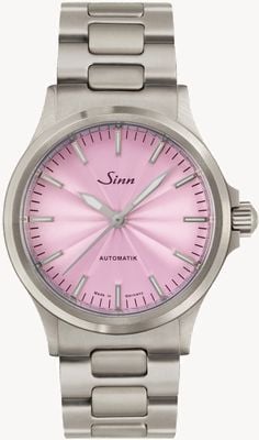 Sinn 556 limitierte Auflage „eine von 300“ (38,5 mm) malvenfarbenes Guilloché-Zifferblatt / H-Link-Armband aus Edelstahl 556.0124 H-LINK