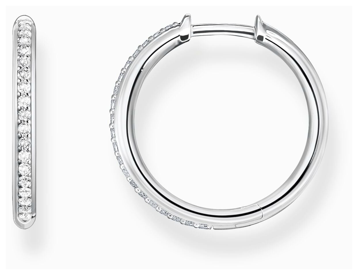Thomas Sabo Sterling Silver White Zirconia Hoop Earrings Jewellery