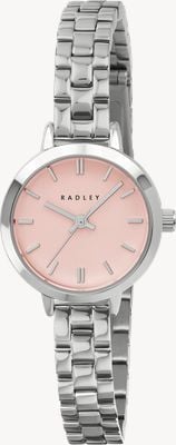 Radley Quarzuhr mit drei Zeigern (24 mm), rosafarbenes Zifferblatt / Edelstahlarmband RY4685