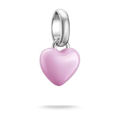 Thomas Sabo Silver Pink Heart Charm â Connect CC13368-M02- Jewellery