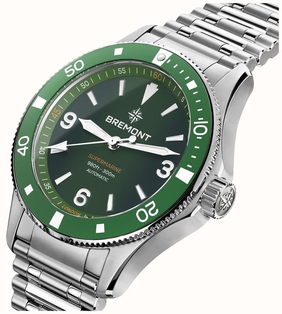 Bremont Supermarine 300M Automatic (40mm) Green Gradient Dial / Stainless Steel Bracelet SM40-ND-SS-GN-B - vista alternativa 3