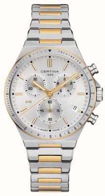 Certina DS-7 Chronograph (41mm) Silver Dial / Two-Tone Stainless Steel Bracelet C0434172203100