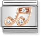 Nomination Classic Music Notes 9ct Rose Gold & Steel Charm 430305/25