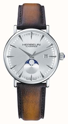 Herbelin Inspiration quadrante argentato cinturino in pelle marrone orologio in edizione limitata 1547/TN12GP