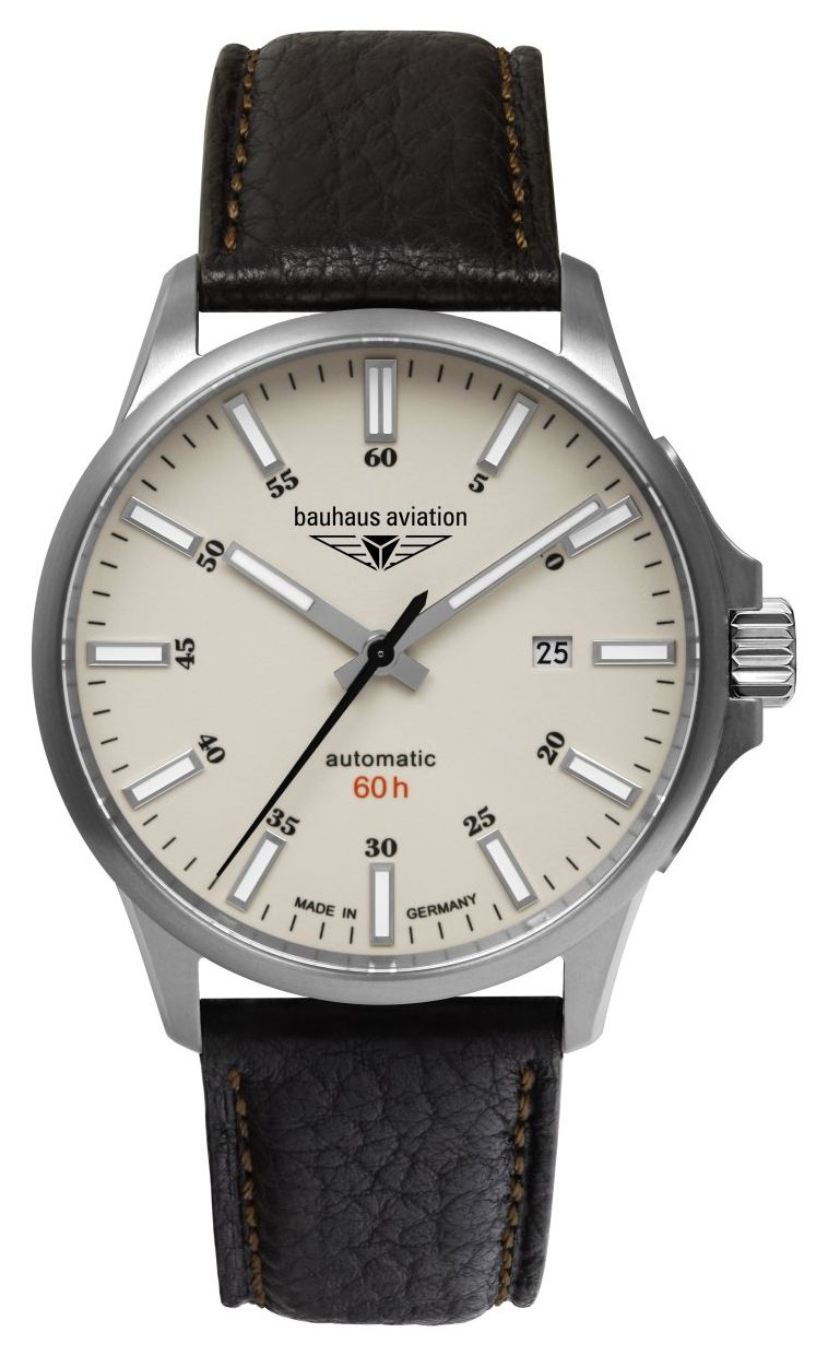 Bauhaus Aviation titane automatique 60h (42mm) cadran montre