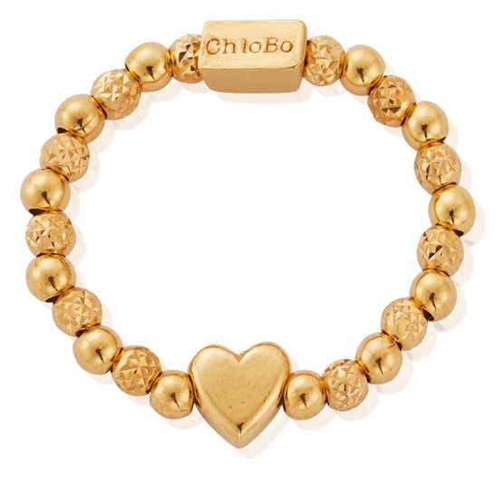 ChloBo Inset Heart Gold-Plated Ring - Medium GR2HEART Jewellery-image-204559