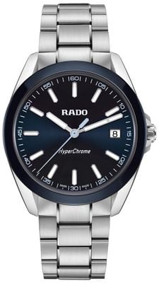 RADO Hyperchrome 石英腕表（41.5 毫米）深蓝色太阳纹表盘/不锈钢表带 R32280203